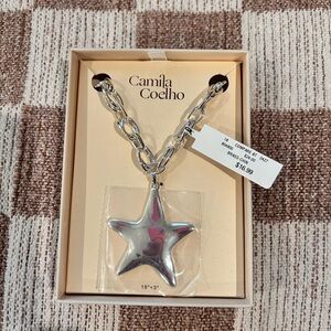 Camila Coelho Shiny Silver Star Pendant New Viral Necklace
